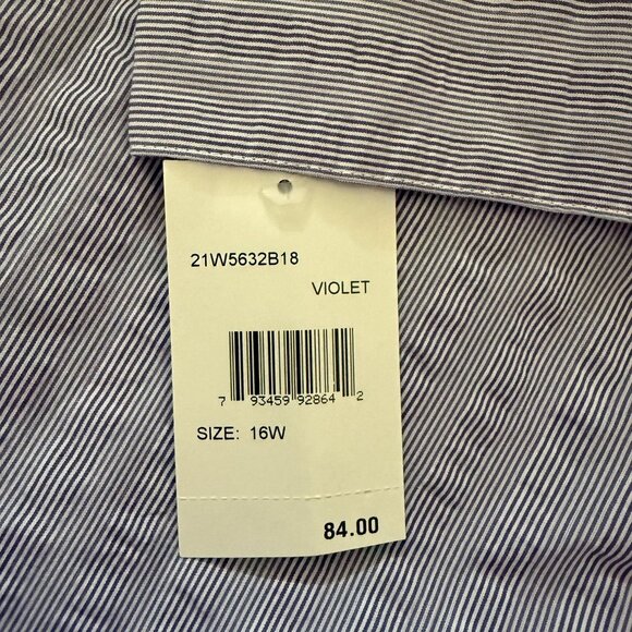 Foxcroft Womens Size XL Purple Textured Cotton Button Up Shirt NWT Collar Blouse - Picture 8 of 11